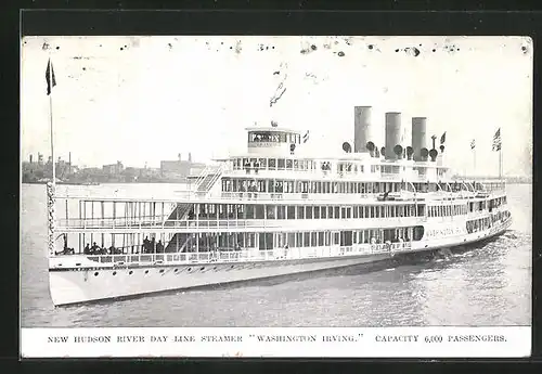 AK New Hudson River Day Line Steamer Washington Irving, Binnenschiff