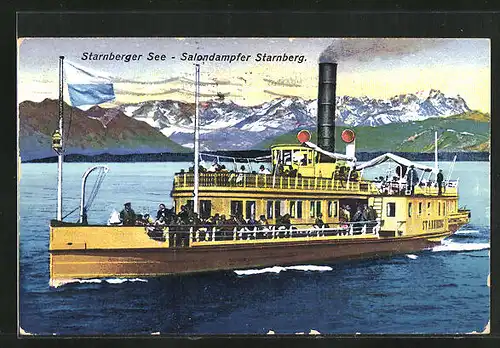 AK Starnberg, Salondampfer Starnberg auf dem Starnberger See