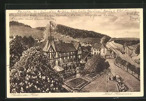 Künstler-AK Goslar a. Harz, Hotel Hannover