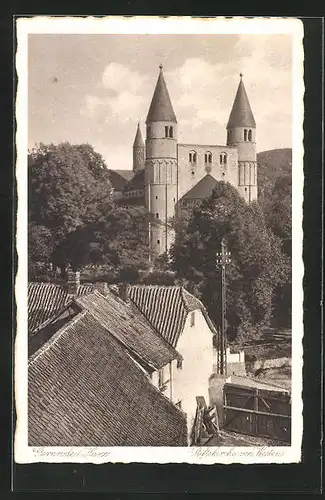 AK Gernrode / Harz, Stiftskirche von Westen gesehen