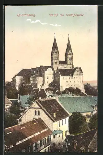 AK Quedlinburg, Schloss mit Schlosskirche