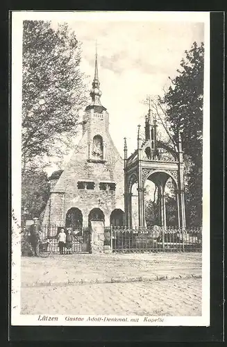 AK Lützen, Gustav Adolf-Denkmal mit Kapelle