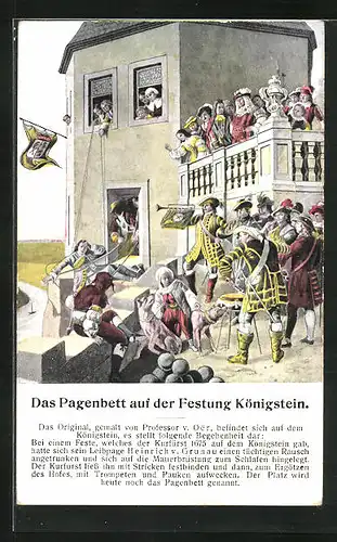 AK Königstein, Pagenbett auf der Festung
