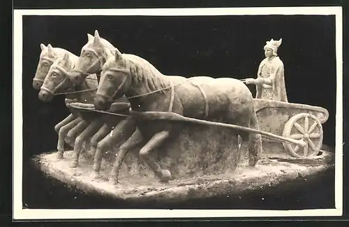 AK Schneeplastik einer Quadriga