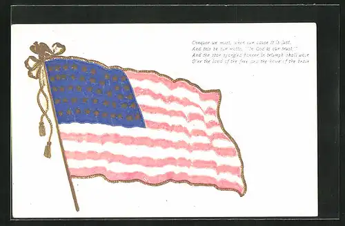 Präge-AK Die amerikanische Flagge