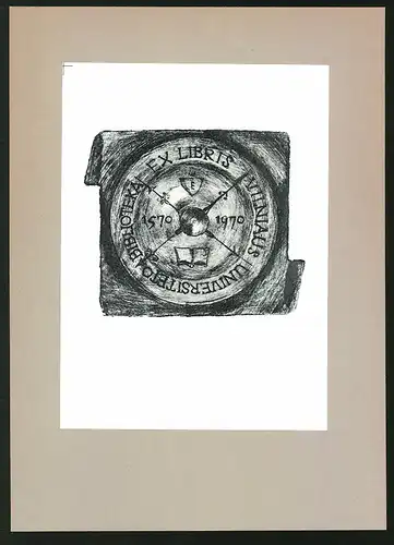 Exlibris Vilniaus Universiteto Biblioteka, Wappen mit einem Buch