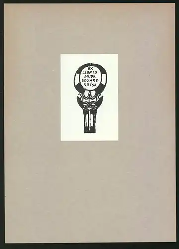 Exlibris Mudr Eduard Krýsa, Ballon mit Schriftzug