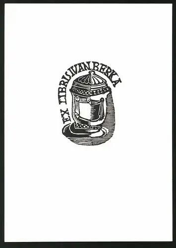 Exlibris Ivan Berka, Gefäss mit Deckel