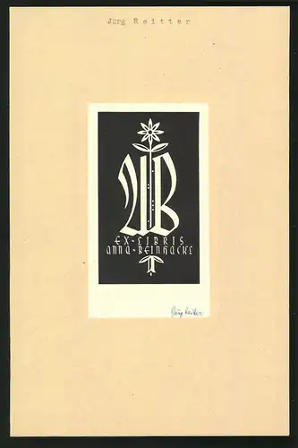 Exlibris Anna Beinhacke, Initialien AB