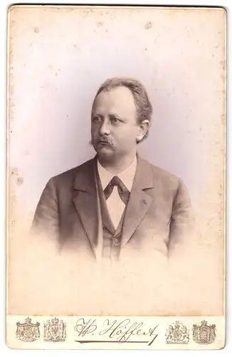 Fotografie W. Höffert, Berlin, Unter den Linden 24, Portrait Dir. H. Hesse in Jacke mit Querbinder