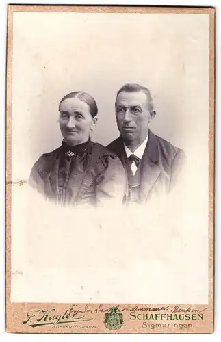 Fotografie F. Kugler, Sigmaringen, älteres Bürgerliches Paar