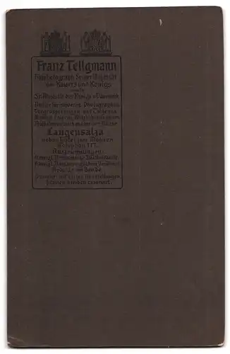 Fotografie Franz Tellgmann, Langensalza, Portrait eines elegant gekleideten Paares