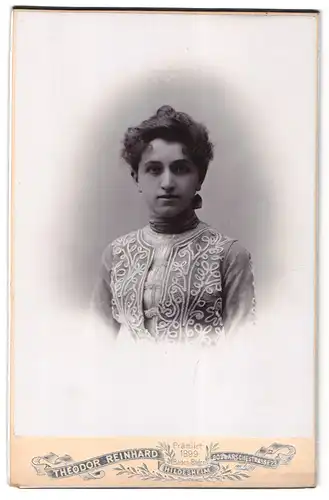 Fotografie Theodor Reinhard, Hildesheim, Goslarschestrasse 23, Portrait junge Dame mit hochgestecktem Haar