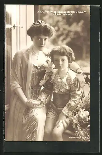 AK J. K. H. Frau Prinzessin Rupprecht mit Prinz Albrecht von Bayern
