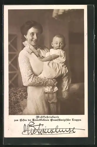 AK Victoria Louise Herzogin von Braunschweig mit ihrem Sohn