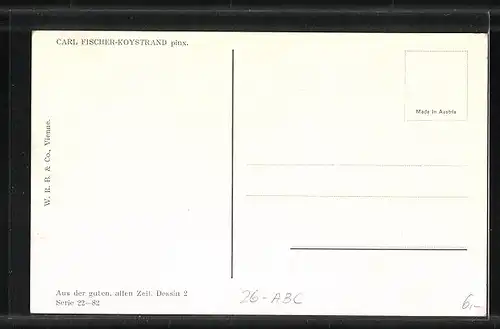 Künstler-AK sign. Carl Fischer-Koystrand: Aus der guten, alten Zeit: Dessin, Anwohner mit Soldaten im Gespräch