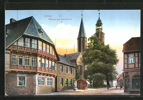 AK Goslar, Rathaus und Marktkirche