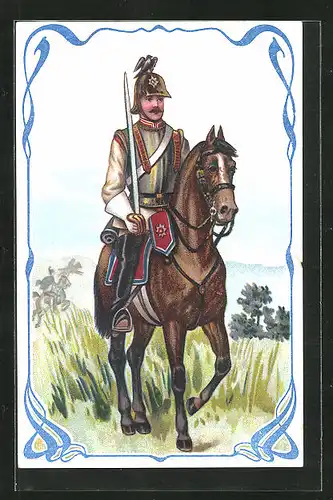 Künstler-AK Garde du Corps Soldat zu Pferd