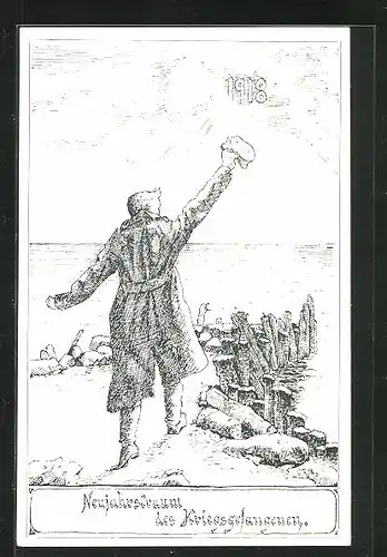 AK Neujahrstraum des Kriegsgefangenen, 1918
