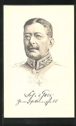 Künstler-AK Heerführer Generalfeldmarschall Freiherr von der Goltz
