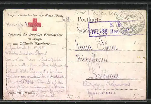AK Verwundeter und Krankenschwester im Boot, Rotes Kreuz