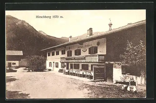 AK Scharling /Tegernsee, Gasthof zum Hirschberg