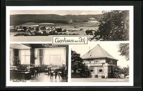 AK Lüerdissen a. Ith, Gasthaus Ithblick mit Speisezimmer, Totalansicht