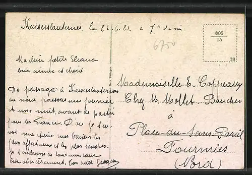 AK Kaiserslautern, Marktstrasse mit Geschäft und Stiftskriche