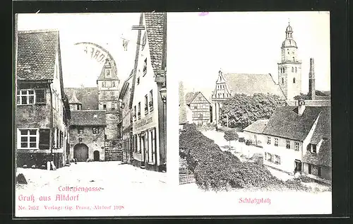 AK Altdorf, Colegiengasse mit Gasthaus, Schlossplatz