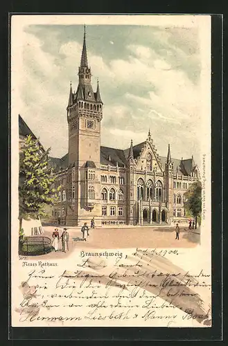 Lithographie Braunschweig, Neues Rathaus