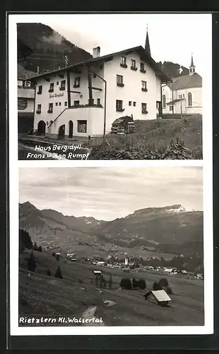 AK Riezlern / Walsertal, Hotel Haus Bergidyll, Panorama