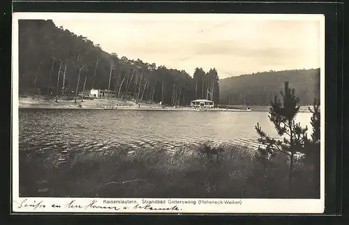 AK Kaiserslautern-Gelterswoog, Strandbad am Hoheneck-Weiher