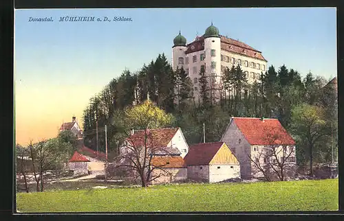 AK Mühlheim /Donau, Ortspartie mit Schloss