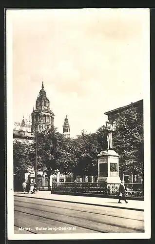 AK Mainz, Gutenberg-Denkmal