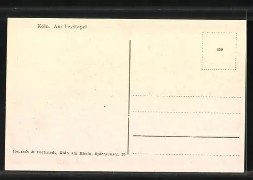 AK Köln, Am Leystapel mit Strassenbahn