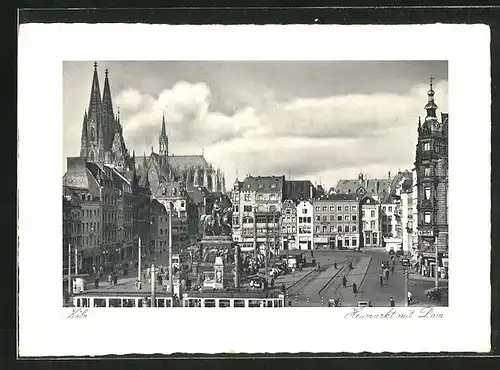 AK Köln, Heumarkt mit Dom
