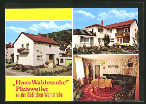 AK Pleisweiler an der Südlichen Weinstrasse, Pension garni Haus Waldesruhe