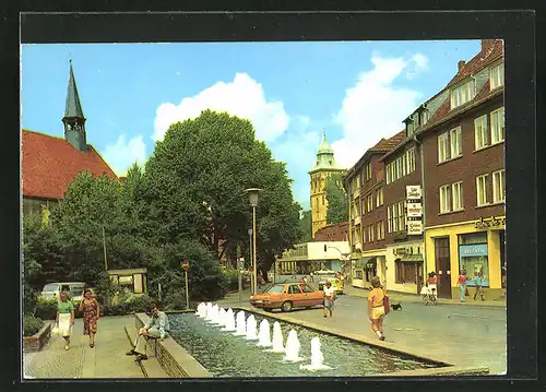 AK Münster in Westfalen, Neubrückenstrasse mit Apostel- und Martinikirche