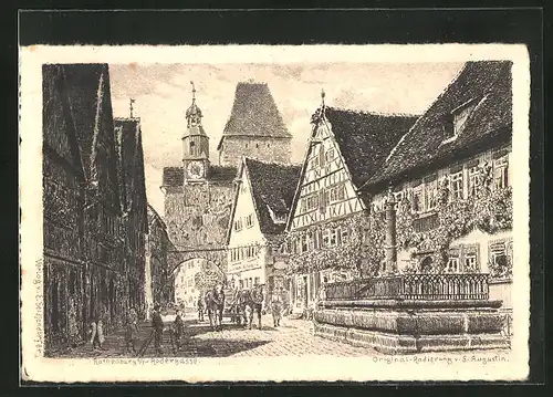 Künstler-AK Rothenburg o.T., Rödergasse