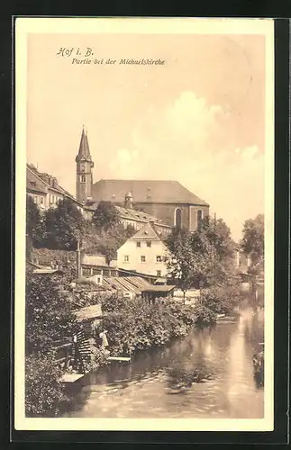 AK Hof i.B., Partie bei der Michaelskirche