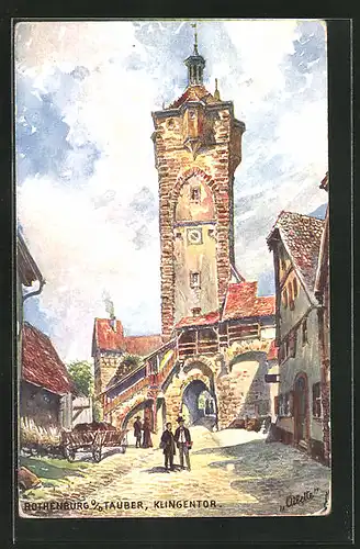 Künstler-AK Rothenburg o. Tauber, Klingentor