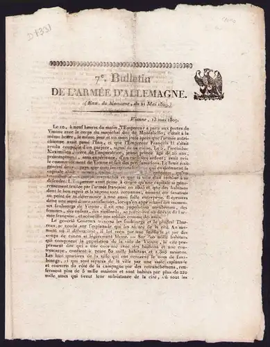 Bulletin Wien, 7e Bulletin de l`Armée d`Allemagne, von 1809