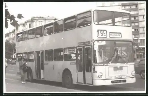 Fotografie Bus MAN - Büssing, Doppeldecker-Linienbus der BVG in Berlin, Linie 19E Richtung Bismarckplatz