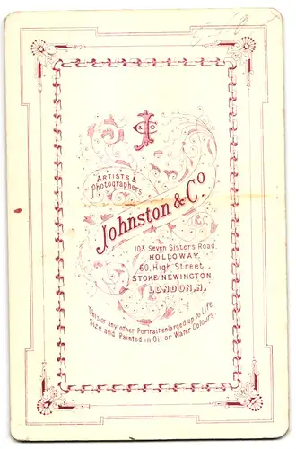 Fotografie Johnston & Co., London, 60 High Street, junger Herr im feinen Zwirn