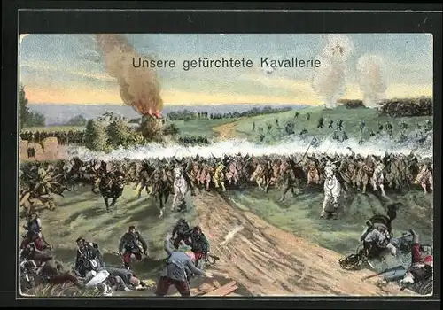 AK Deutsche Kavallerie schlägt Franzosen in die Flucht