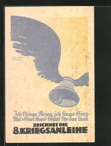 Künstler-AK Mit offner Hand schützt ihr das Land - Zeichnet die 8. Kriegsanleihe