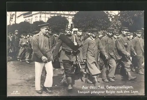 AK Transport gefangener Belgier nach dem Lager