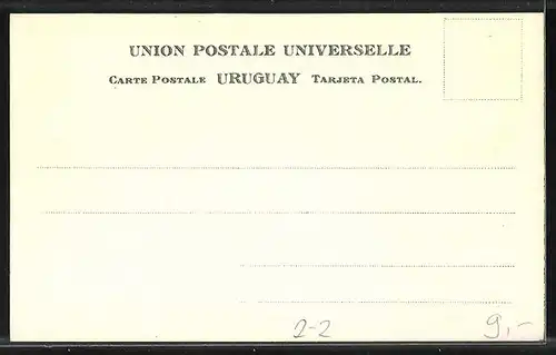 AK Briefmarken Uruguay und Wappen