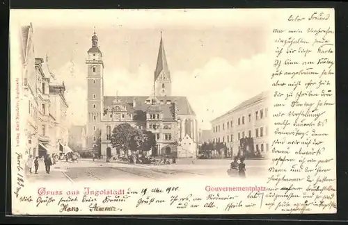 AK Ingolstadt, Gouvernementplatz mit Kirche