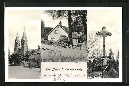 AK Kalterherberg, Gaststätte Vennhaus, Kriche, Kreuz im Venn